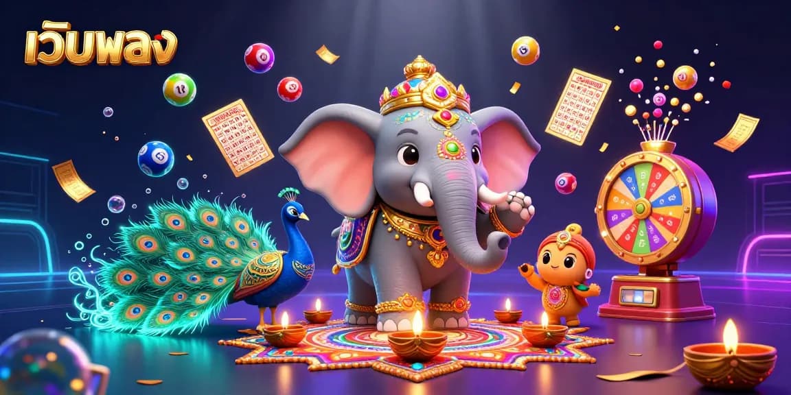 Engage with เว็บตรง in an exciting 3D casino scene filled with vibrant characters and dynamic gambling elements.