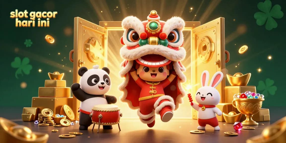 Mencoba slot gacor hari ini dengan karakter lucu dan elemen kasino menarik yang penuh harta karun.