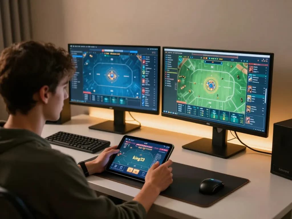 Engaging online poker gameplay on king33 with detailed interface and focused player.