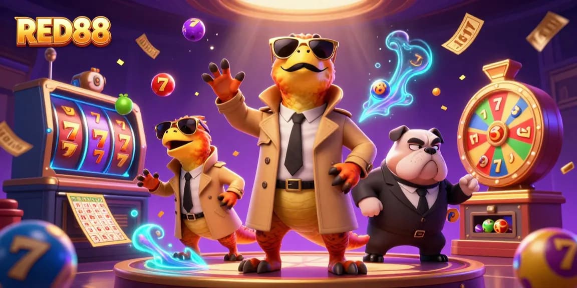 Experience excitement at RED88 casino with colorful slot machines and raptors in disguise!
