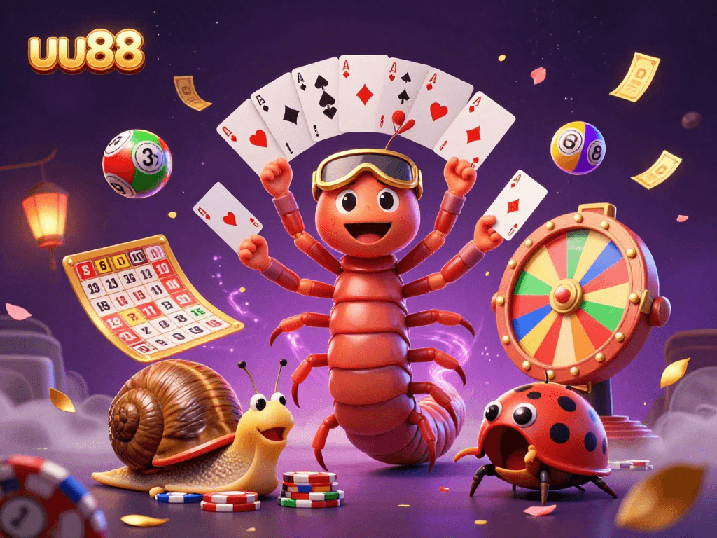 Experience the excitement of uu88 with a vibrant 3D casino scene complete with lively characters and dynamic gaming elements.