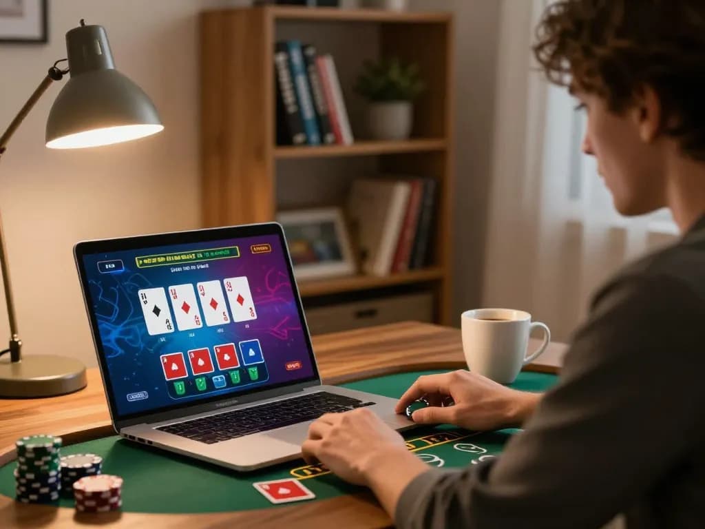 Witness aman788 players strategizing during an online blackjack game in a warm home setting
