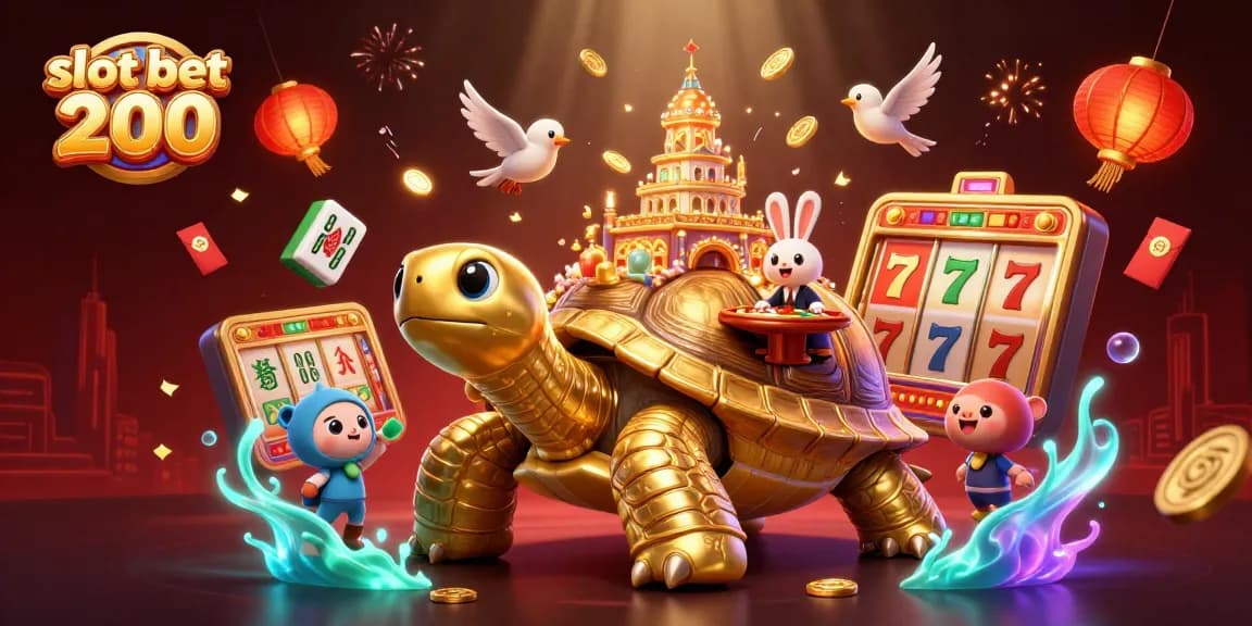 Experience the excitement of a slot bet 200 in this vibrant casino scene with colorful elements.