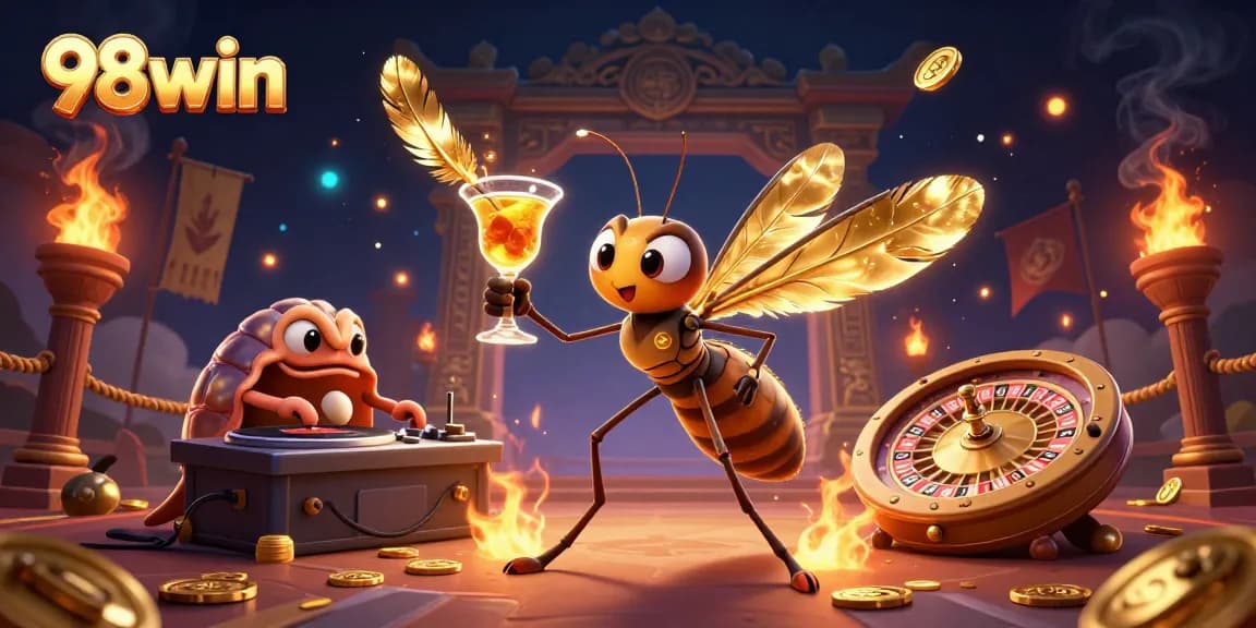 Experience thrilling casino action at 98win with unique game elements and vibrant characters.