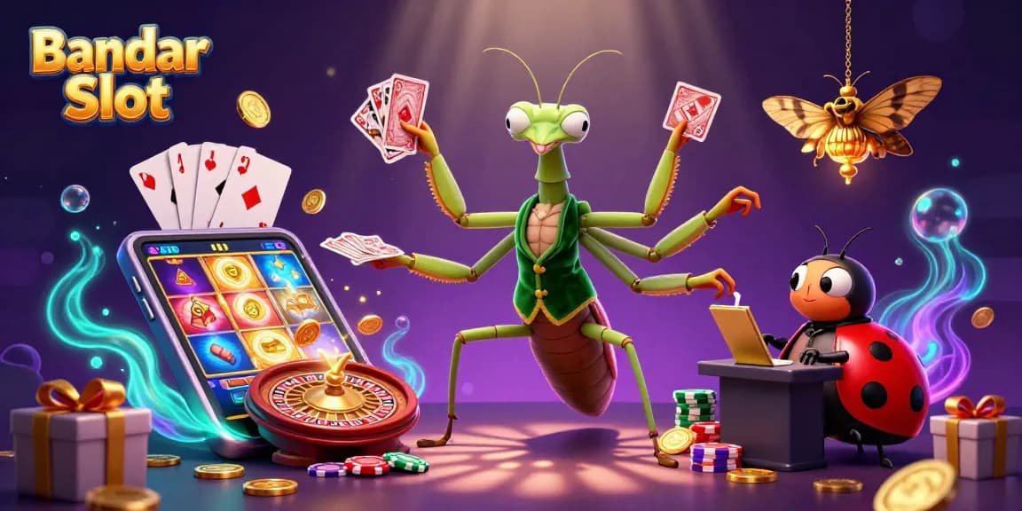 Menang di Bandar Slot dengan kasino kartun yang penuh warna.