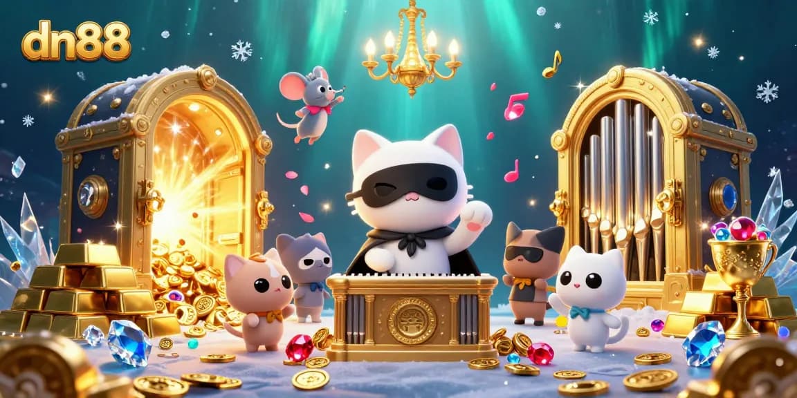 Experience thrilling gameplay at dn88 with a vivid 3D casino scene filled with rich treasures and excitement.