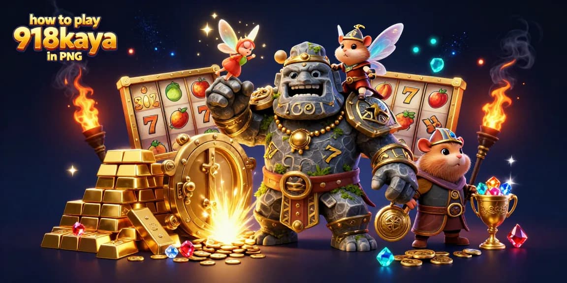 Learn how to play 918kaya in PNG with exciting 3D characters and casino-themed elements.