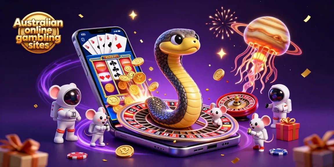 Engage with Australian online gambling sites while enjoying a colorful cosmic casino experience.