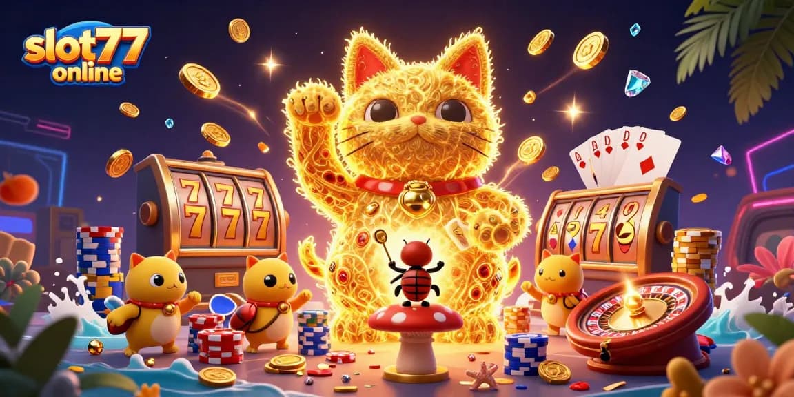 Experience fun and winning opportunities at slot777 online with vibrant characters and casino elements.