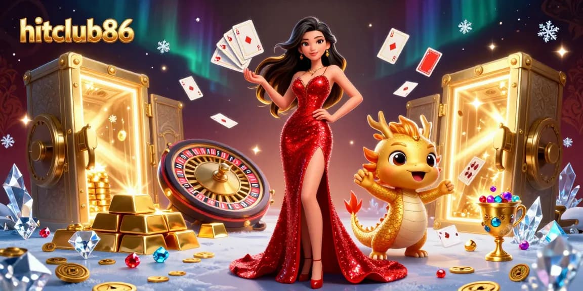 Experience thrilling gameplay at hitclub86 with our stunning casino scene featuring vibrant characters.