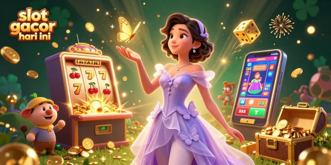 Experience thrilling wins with slot gacor hari ini as a stunning Asian woman engages with golden game elements.