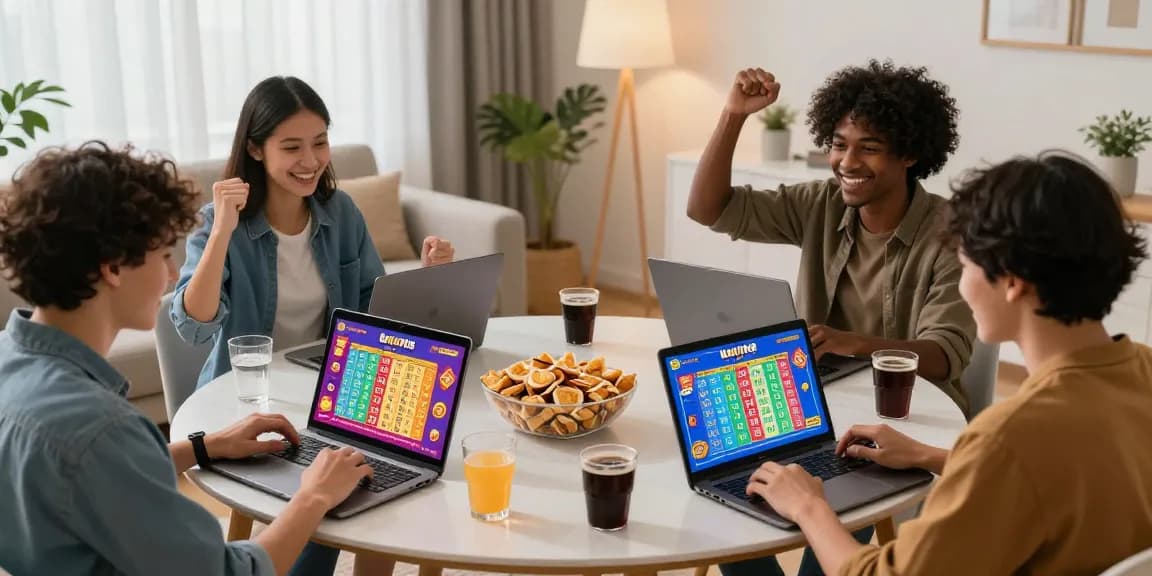 Players enjoying an engaging togel online game with vibrant prizes and a cozy atmosphere.