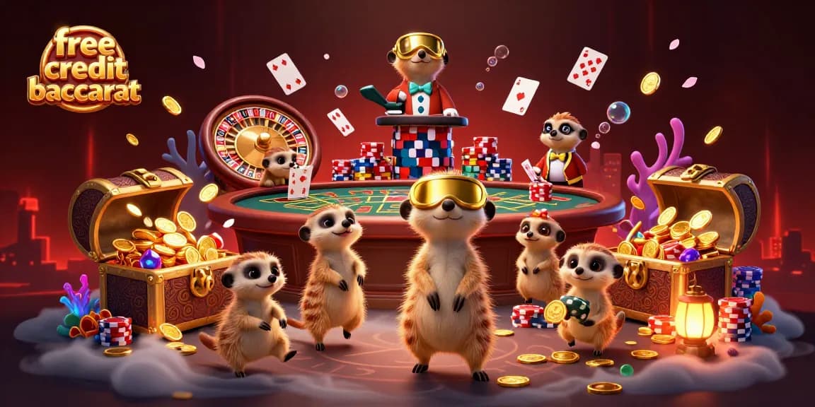 Engage with free credit baccarat by winning live dealer games with meerkats managing an immersive casino scene.
