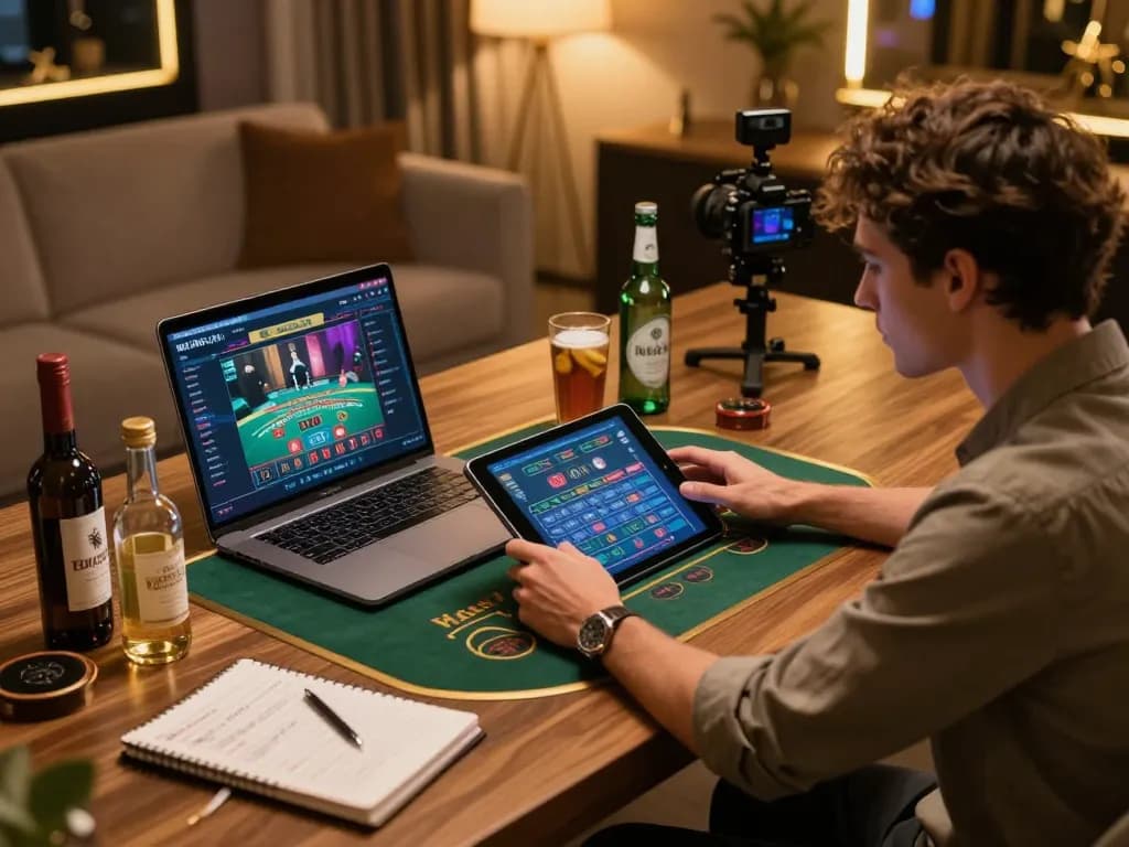 Engaging in online casino gaming at u888 with a stylish setup and focused atmosphere