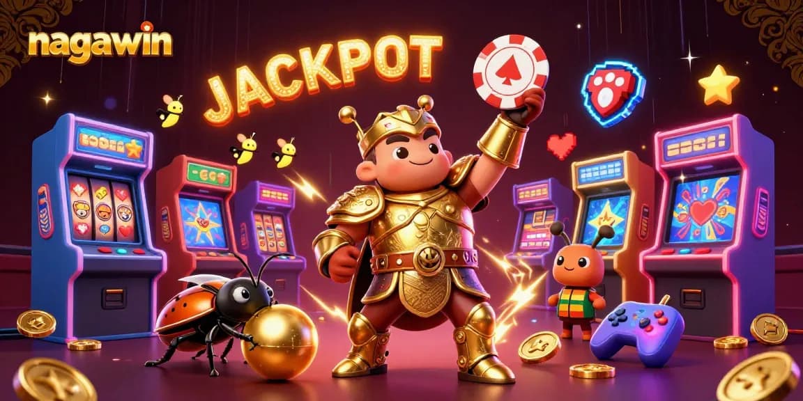Experience the excitement of nagawin with colorful gaming elements and vibrant characters celebrating a jackpot.