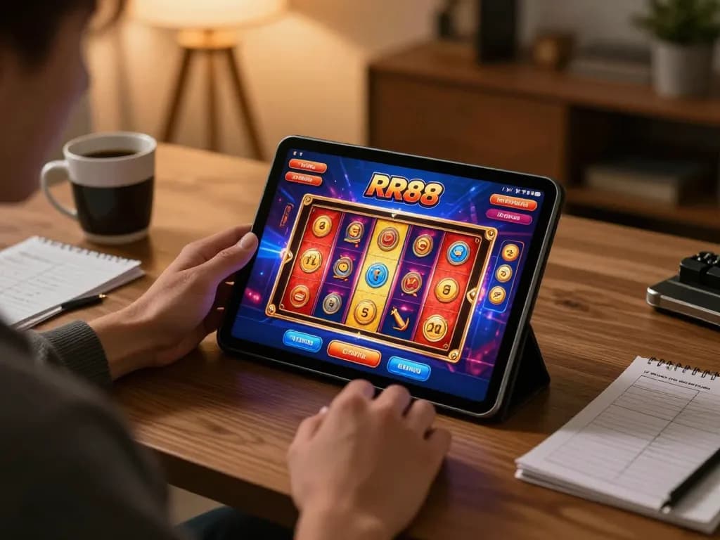 Engage with RR88 casino app on a tablet for exciting online gambling