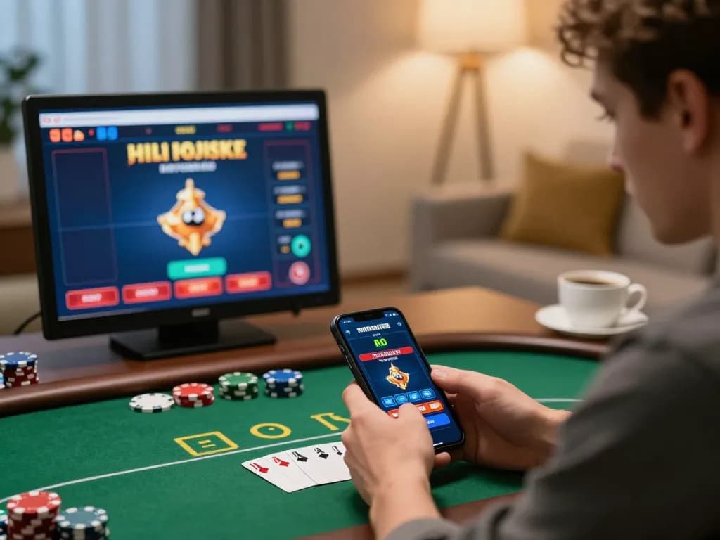 Player engrossed in poker gameplay on 789win2 mobile app, showcasing strategic decision-making.