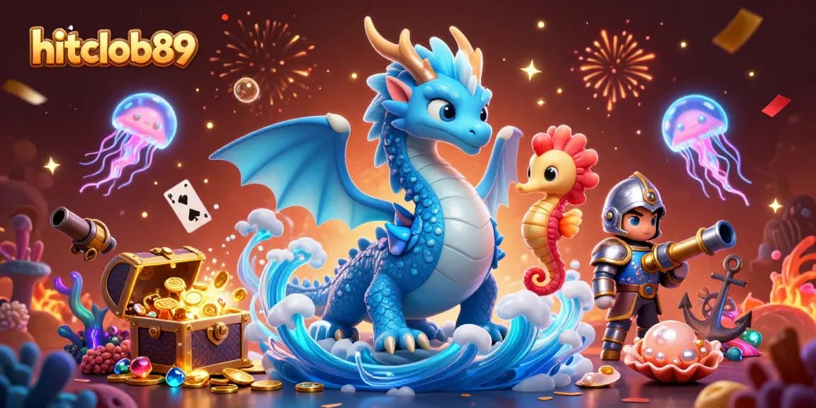 Experience thrilling gaming action at hitclub89 with colorful characters and casino elements.