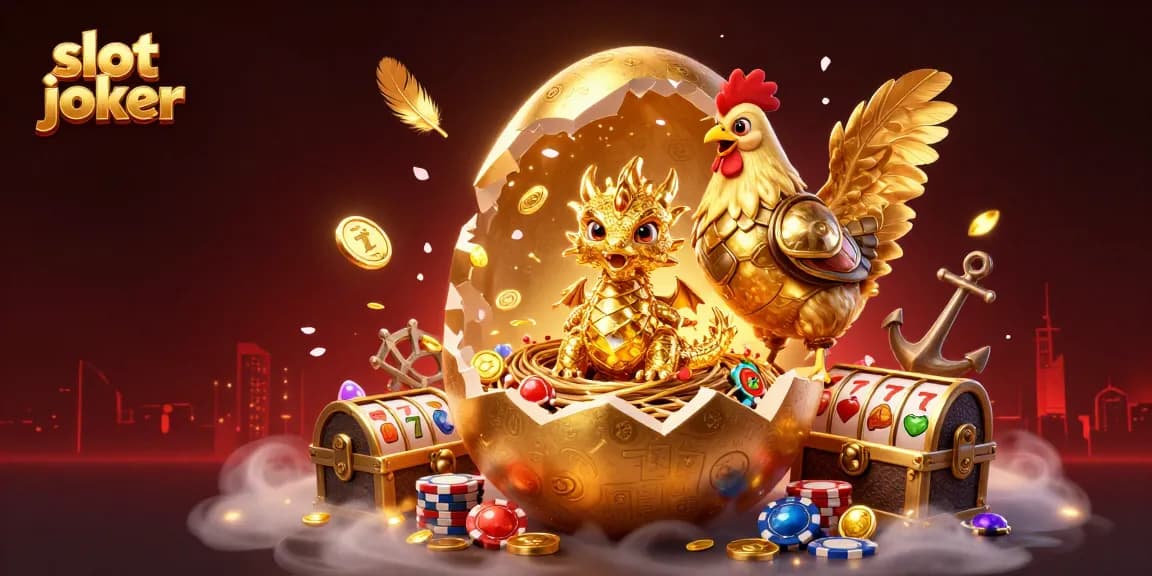 Experience thrilling wins with slot joker in this dynamic 3D casino illustration filled with excitement.