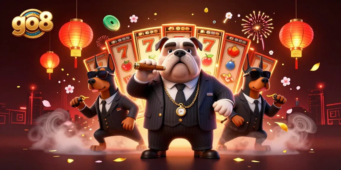 Play and win at go8 with action-packed casino games featuring vibrant characters and slot reels.