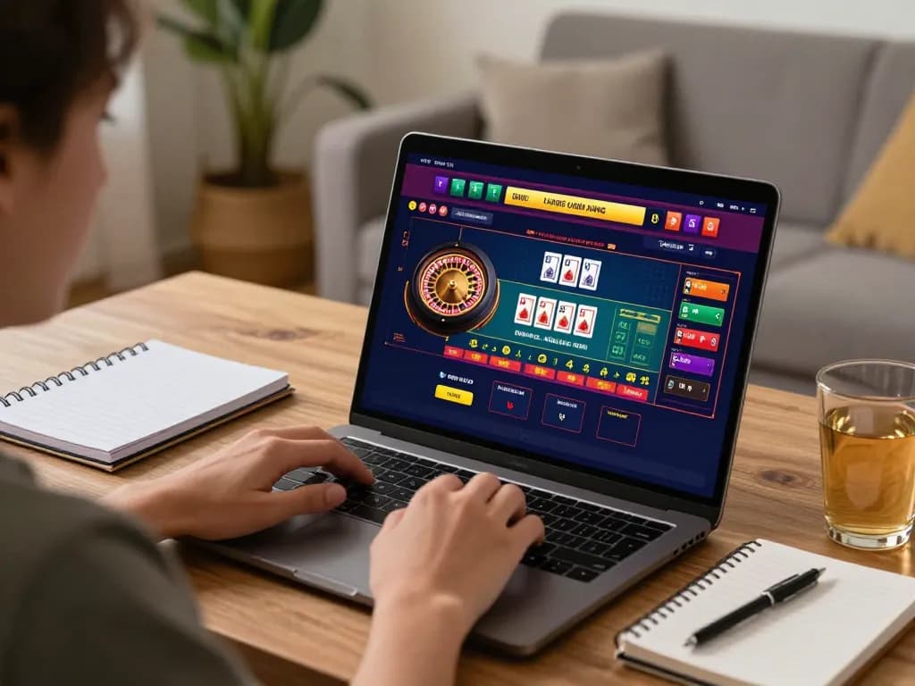 Sun win online gaming experience with live dealer gameplay at a cozy home setup, showcasing strategic interaction.