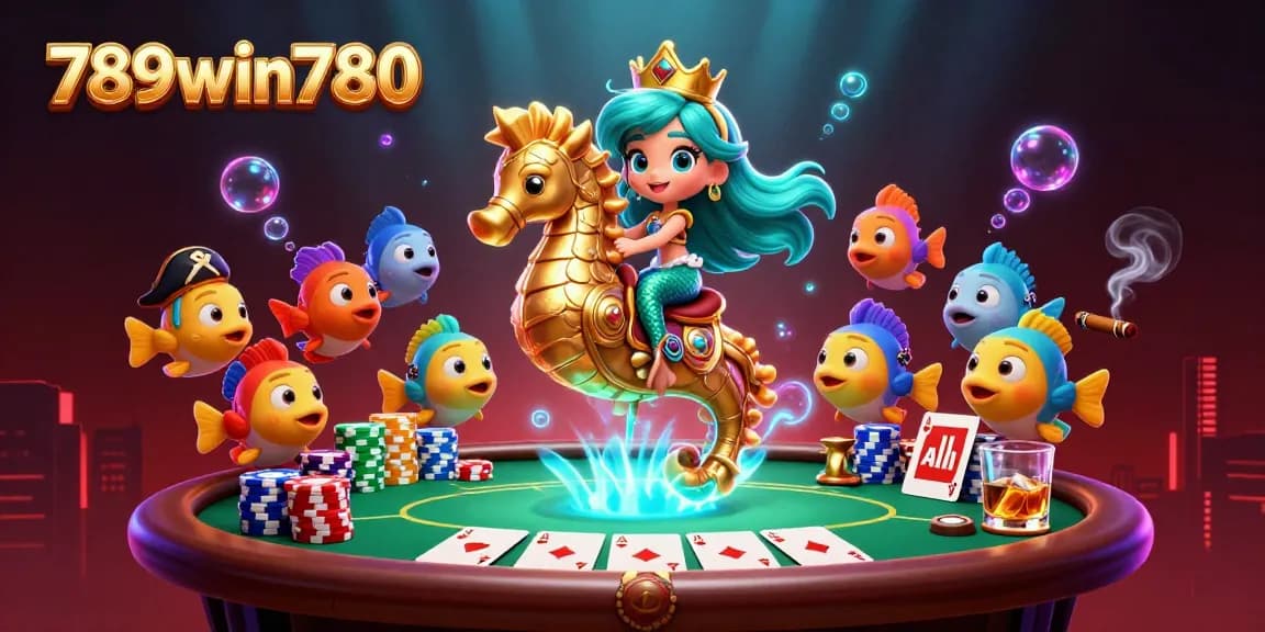 Experience thrilling gameplay with 789win780 in a vibrant underwater casino scene featuring mermaids and poker elements.