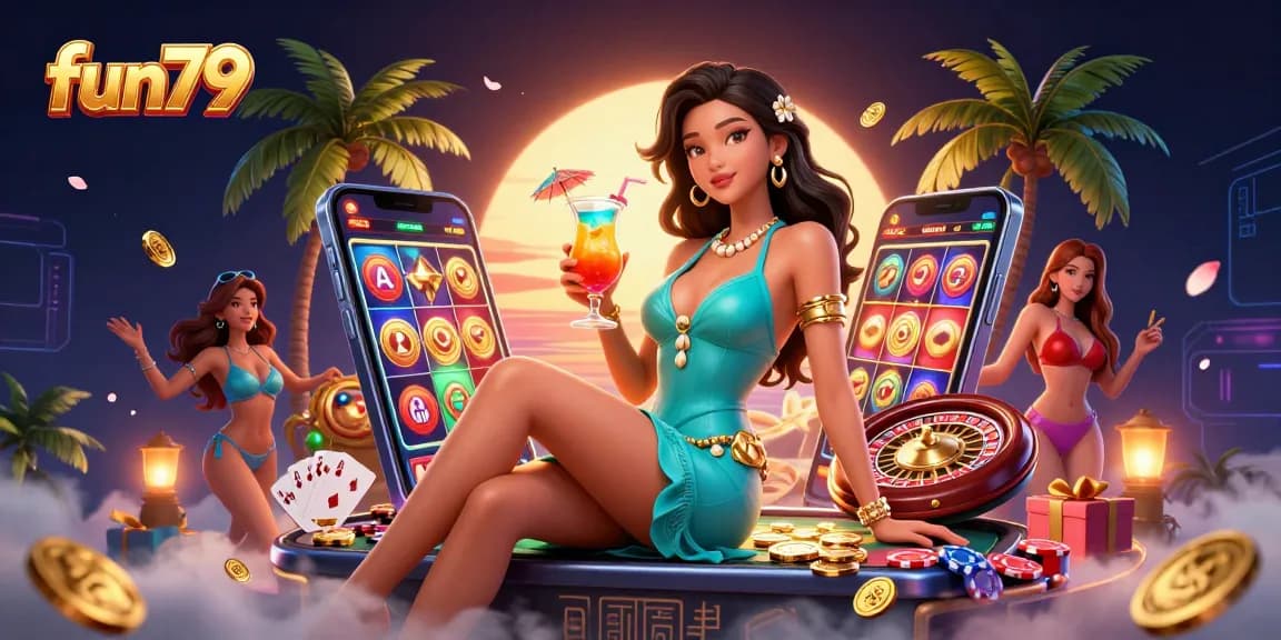 Experience the thrill at fun79 with vibrant casino scenes and exciting games.