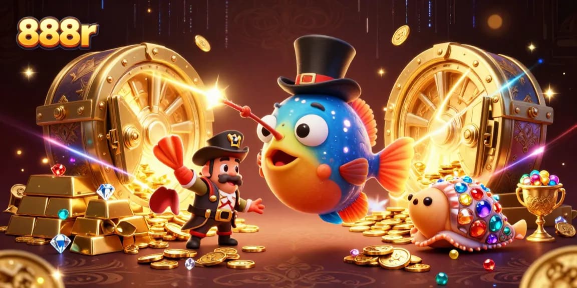 Engage with vibrant treasures and excitement at 888r casino, featuring lively characters in a immersive scene.