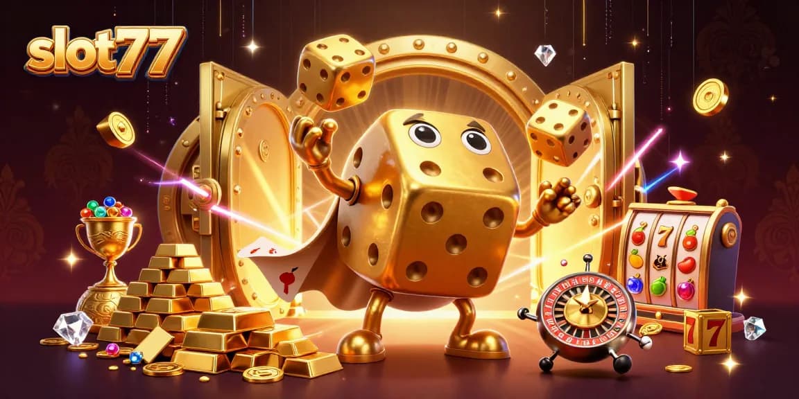 Experience the thrill of slot777 with vibrant casino characters and stunning elements in this rich illustration.