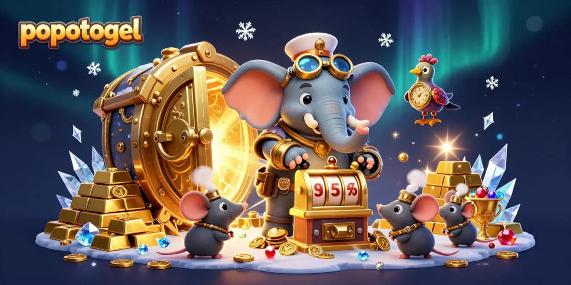 Spin the golden slot machine at popotogel with vibrant riches and steampunk characters!