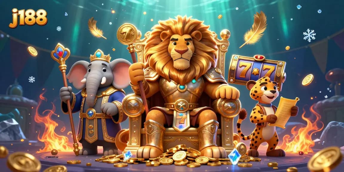 Join the excitement of j188 with our dazzling casino king scene filled with slot games and vibrant energy.