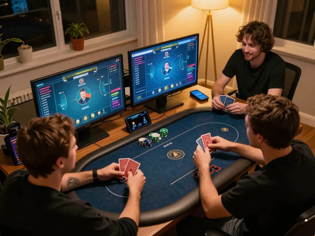 Sunwin online poker gameplay showcasing player strategy during an engaging home gaming session
