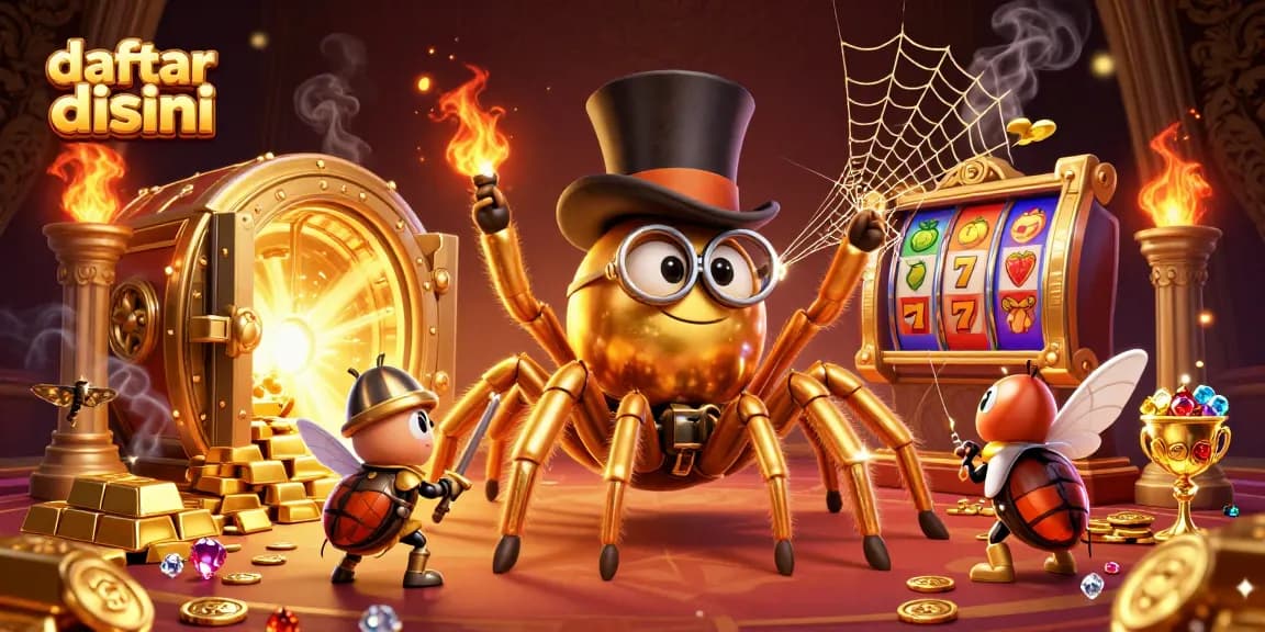 Daftar disini untuk melihat tarantula emas dan ksatria kecil dalam ilustrasi permainan slot yang menakjubkan.