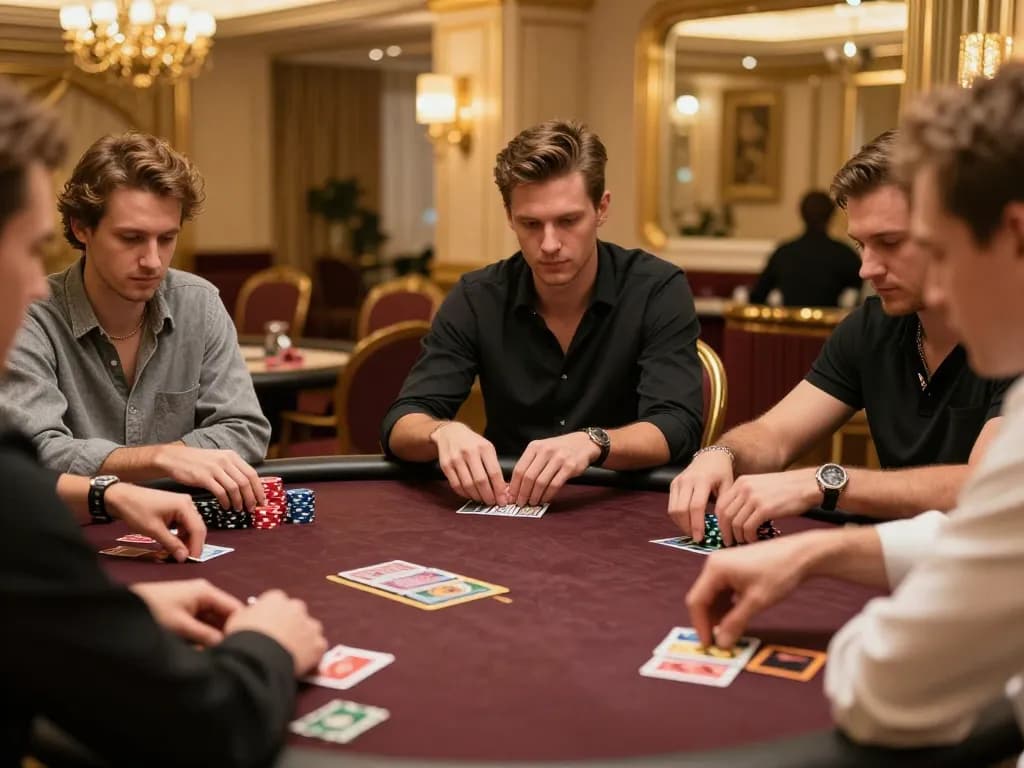 Leci123a showing intense poker gameplay in an exclusive casino VIP room.