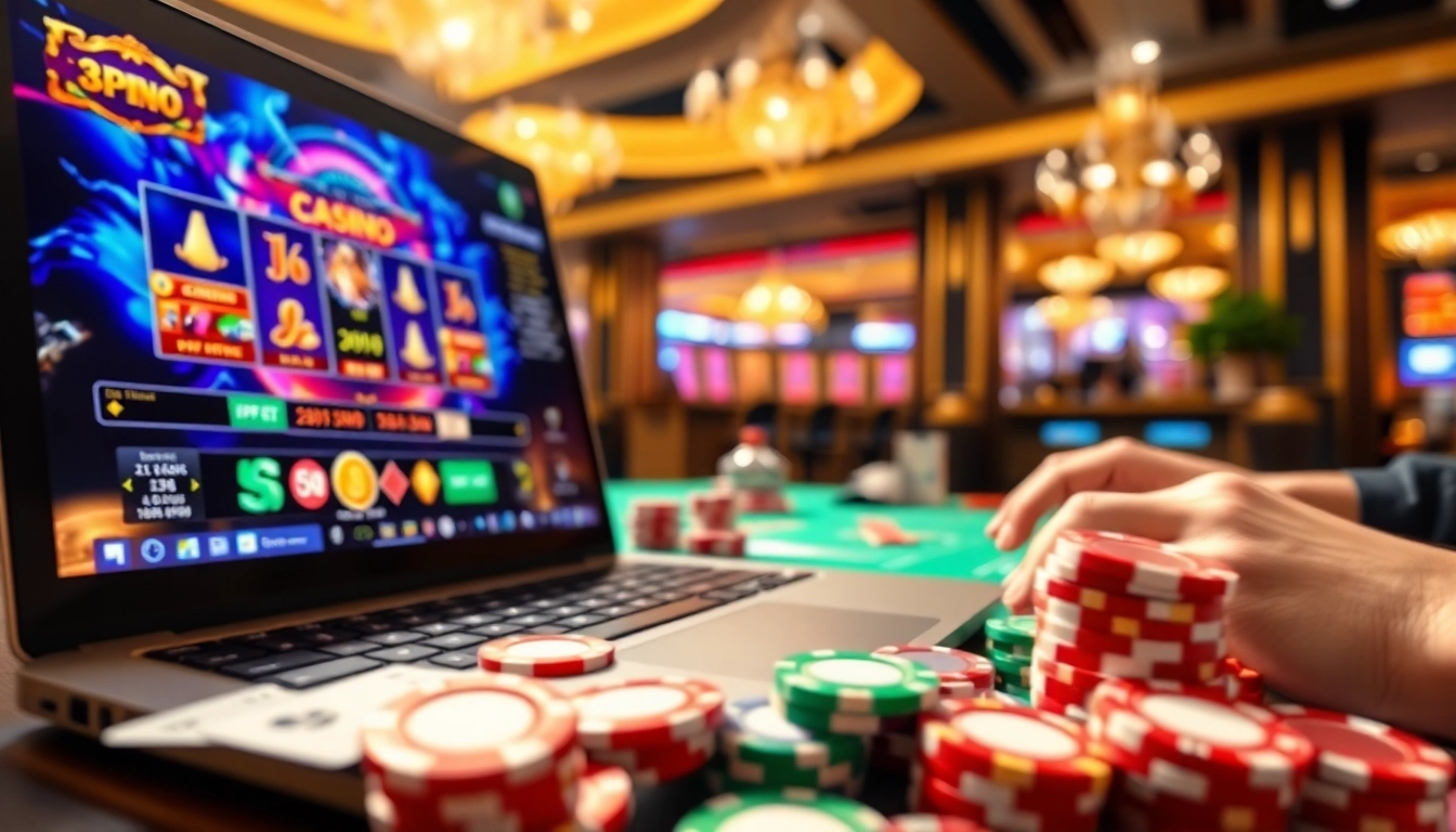 Spielen Sie casino spielen online mit virtuellen Chips und Karten in einem lebendigen digitalen Casino-Setup.