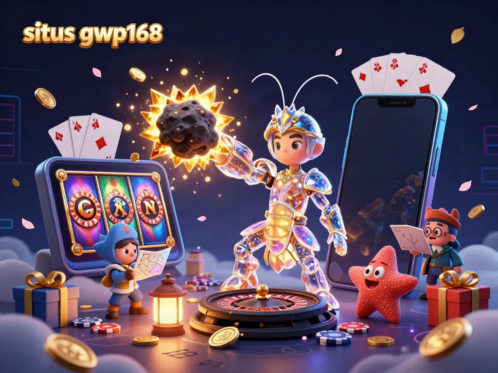 Gambaran situs gwp168 yang menampilkan samurai mantis dan elemen kasino yang dinamis.