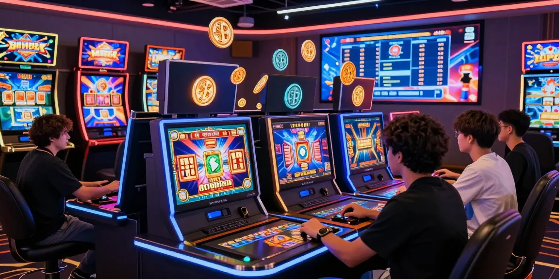 Pengalaman bermain situs slot gacor dengan pemain yang terlibat dalam permainan slot online dengan latar belakang kasino digital.