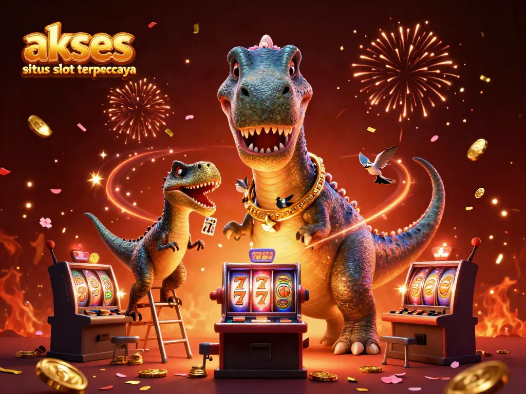 Ilustrasi 3D menarik menampilkan akses situs slot terpercaya dengan karakter unik dan elemen permainan yang dinamis.