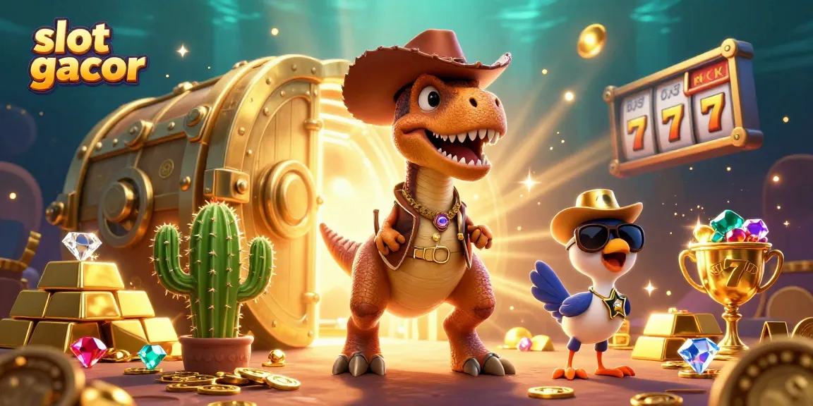 Menangkan slot gacor dengan aksi berani dari dinosaur koboi dan teman-temannya di dunia permainan judi yang penuh kemewahan.