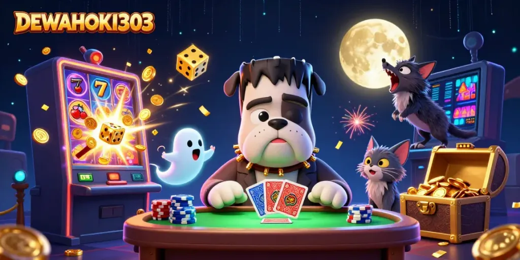 DEWAHOKI303 menunjukkan permainan slot online dengan grafis menarik dan karakter unik.