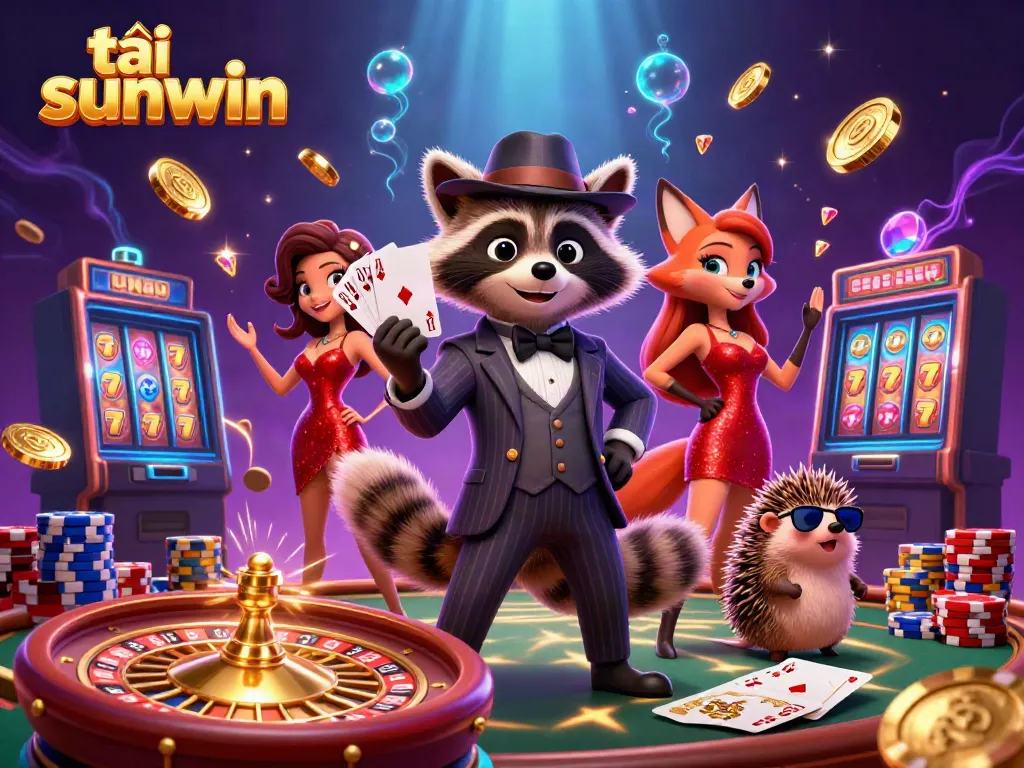 Experience the thrill in casino gaming with tải sunwin, featuring vibrant characters and dynamic 3D illustration.
