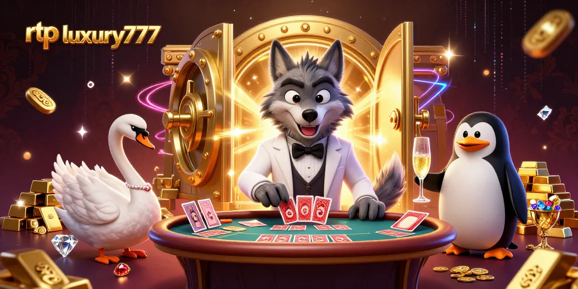 Rtp luxury777 memimpin permainan baccarat dengan karakter kartun meriah yang elegan.