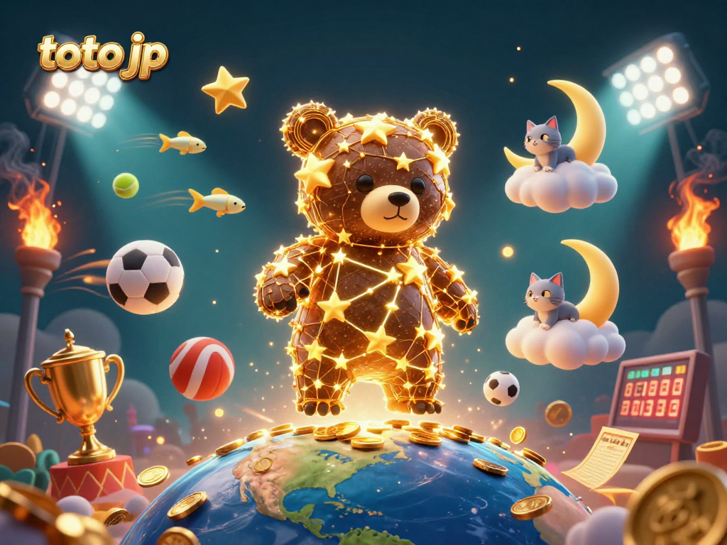 Experience thrilling wins at toto jp with this vibrant 3D casino scene filled with sports excitement.