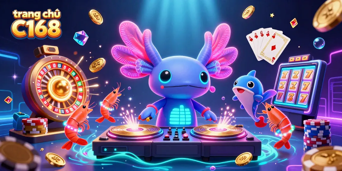 Experience the thrill at trang chủ C168 with vibrant 3D casino elements and lively characters.
