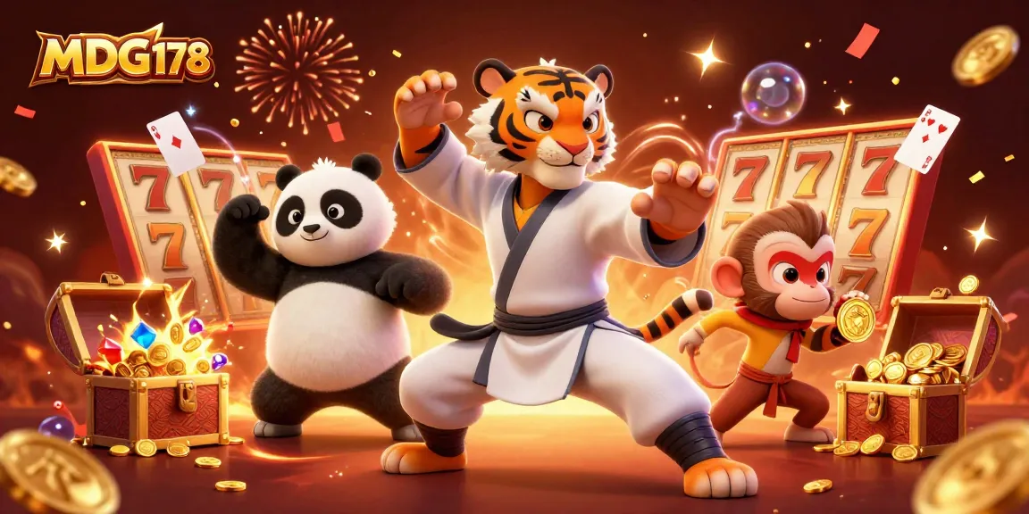 MDG178 menampilkan slot gacor dengan karakter kung fu di tengah aksi bermain yang ramai.