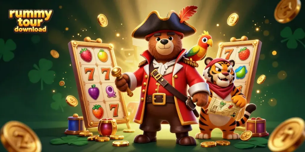 Rummy tour download untuk bermain rummy dengan karakter menarik dan simbol keberuntungan.