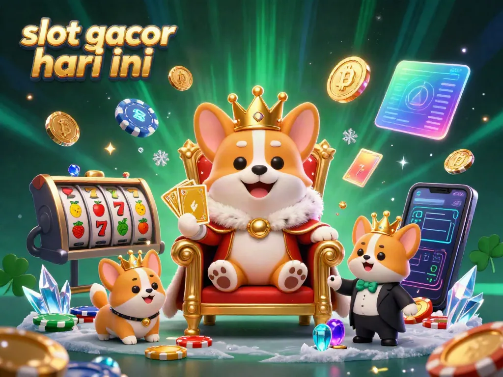 Menghadirkan slot gacor hari ini dengan raja corgi, kartu emas, dan hiasan kasino lainnya yang memukau.