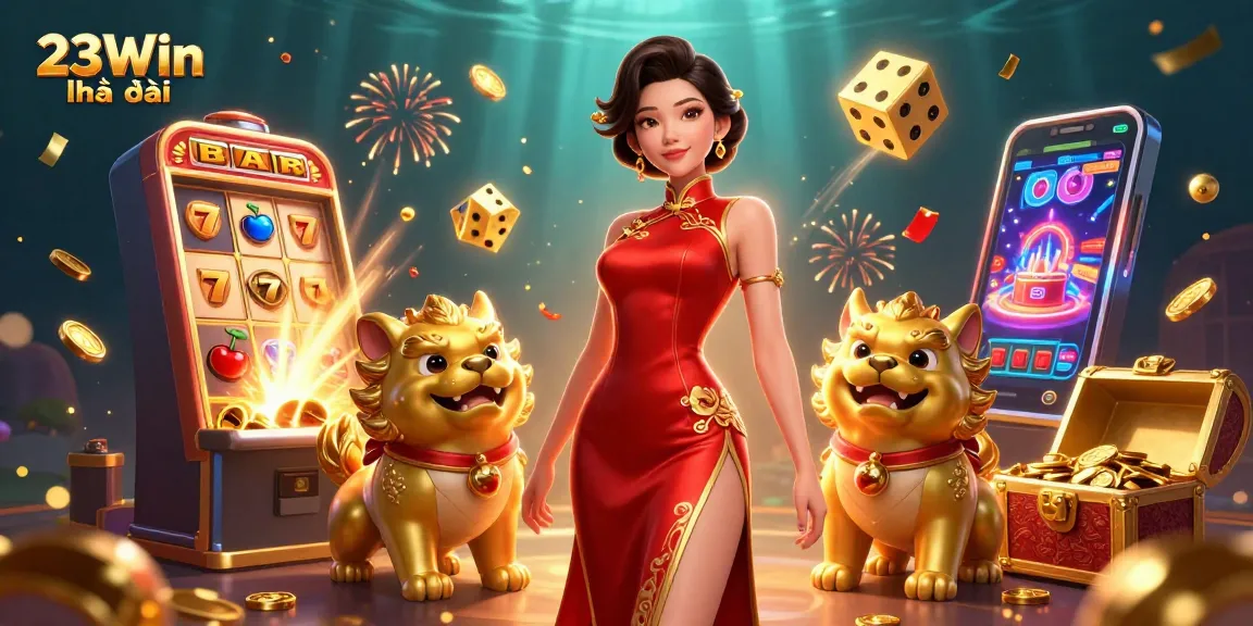 Experience 23Win nhà cái with a vibrant casino scene showcasing thrilling gaming elements.
