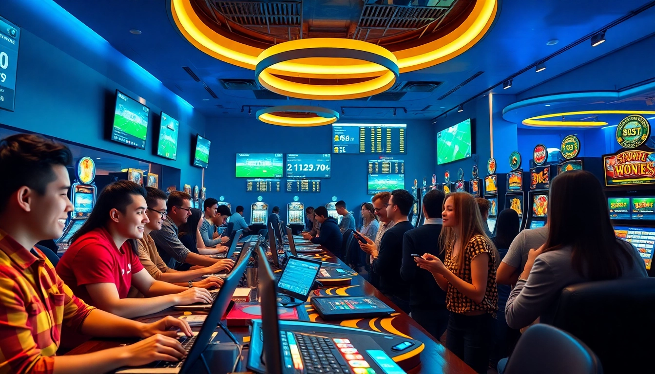 8s bet experience with vibrant online gaming scenes and diverse players engaged in betting activities.