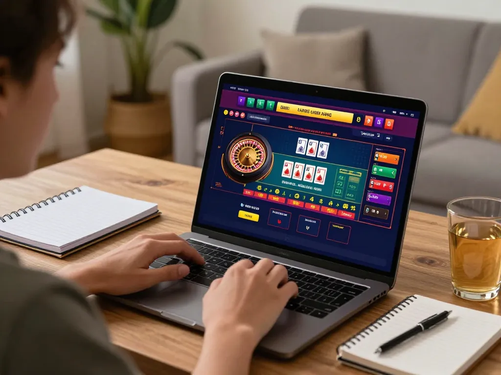 Sun win online gaming experience with live dealer gameplay at a cozy home setup, showcasing strategic interaction.
